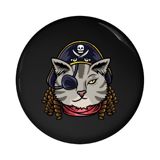 Pirate Cat Cat Mom Gift Pin Buttons