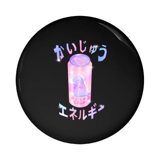 Kaiju Energy Drink | Funny Monster Japanese Art Pin Buttons