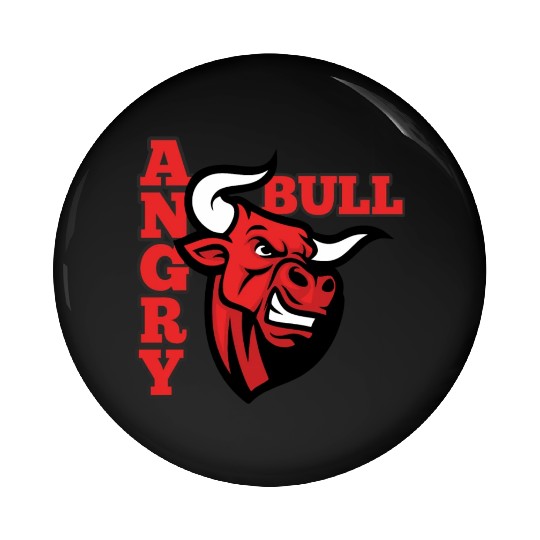Angry bull Face Pin Buttons