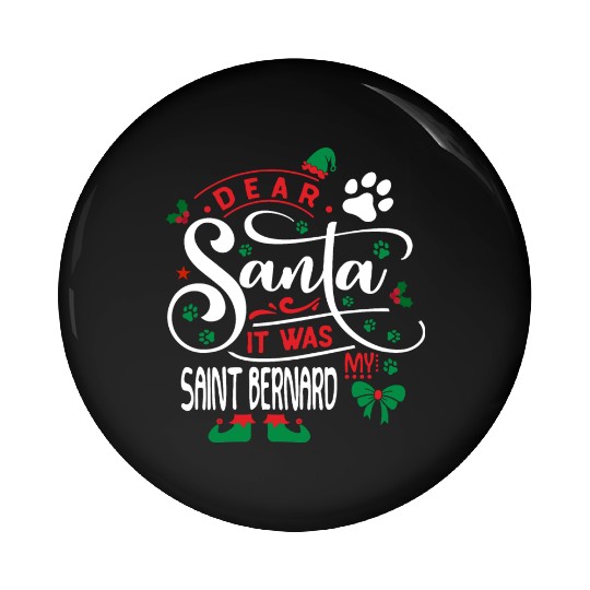 Saint Bernard Dog Christmas Dog breed Pin Buttons