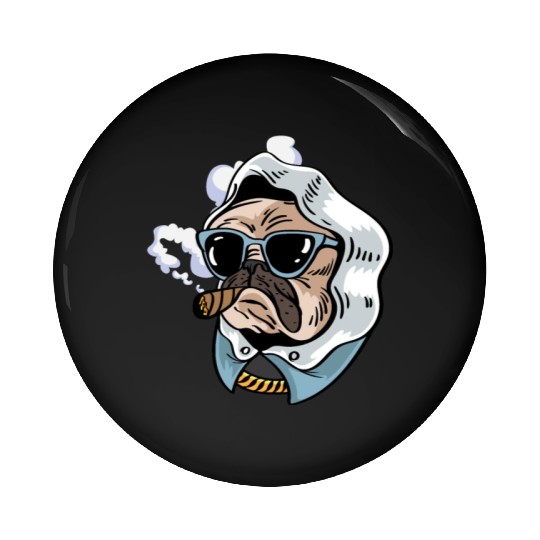 Pug King Smoker Gift Pin Buttons
