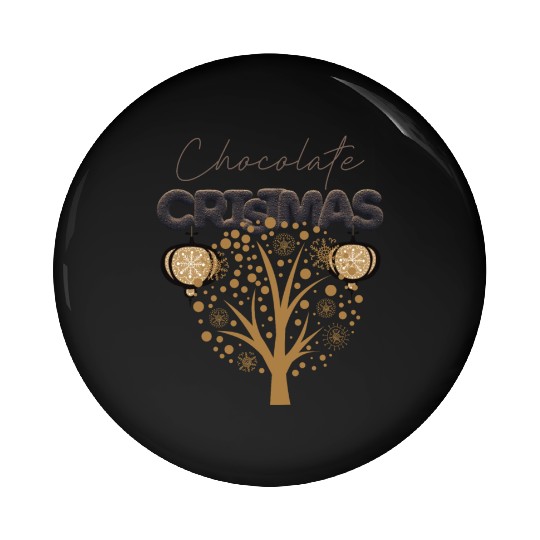 Chocolate Christmas Ornament Winter Tree Pin Buttons