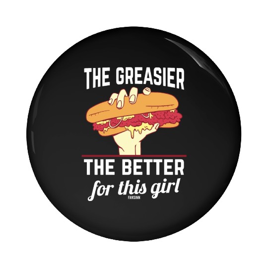 Girl woman Sandwich Fast Food Pin Buttons