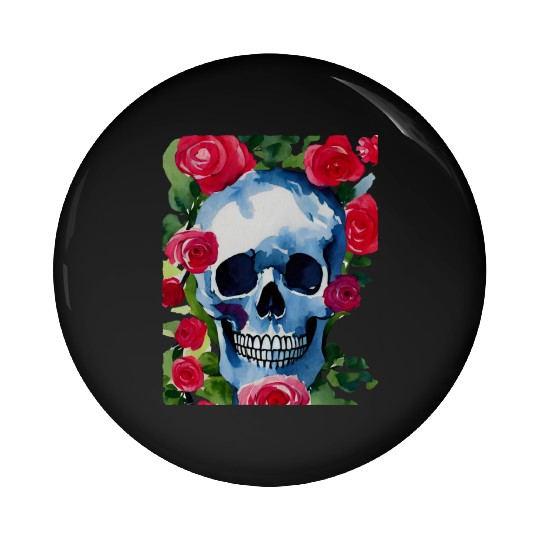 Skull and Roses - Garden Of Roses Pin Buttons