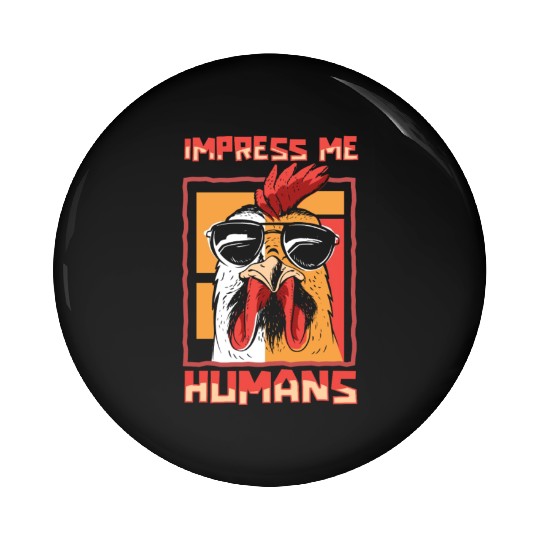 Rooster Cock Sunglasses Pin Buttons