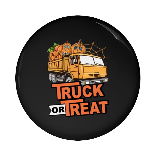 Funny Halloween Truck Or Treat Pumpkins Toddler Pin Buttons