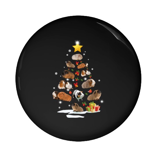 Guinea Pig Christmas Tree Xmas Funny Gift Pin Buttons
