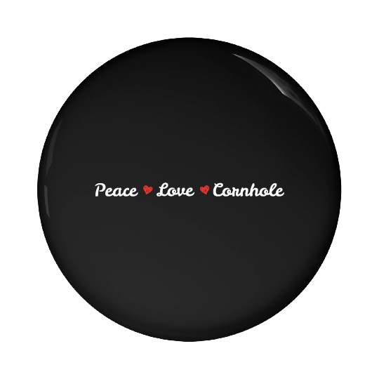 Peace love cornhole heart Pin Buttons