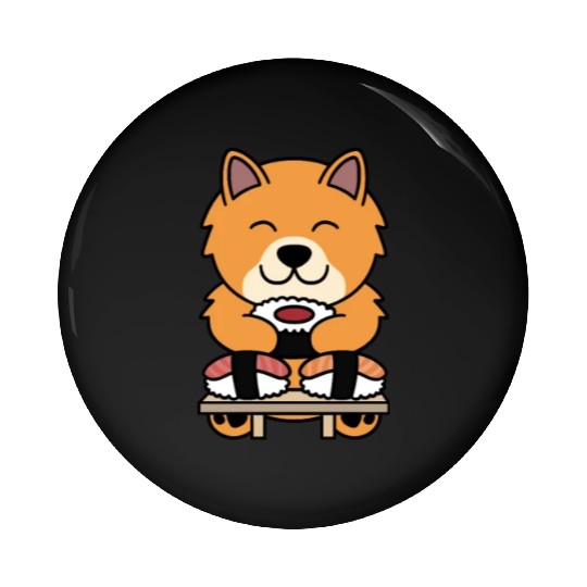 Sushi Lover Pomeranian Pin Buttons