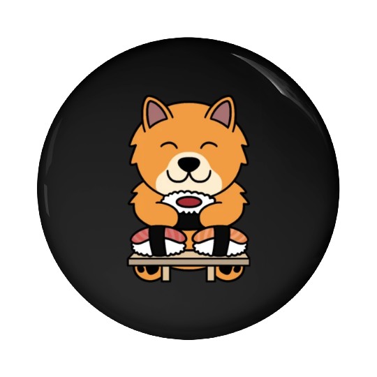 Sushi Lover Pomeranian Pin Buttons