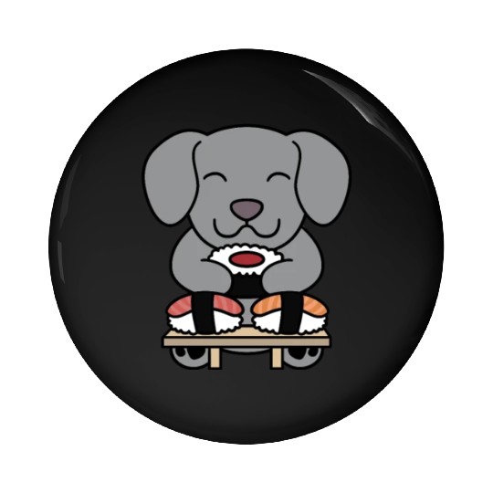 Sushi Lover Weimaraner Pin Buttons