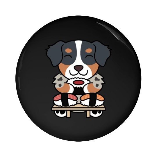 Sushi Lover Australian Shepherd Pin Buttons