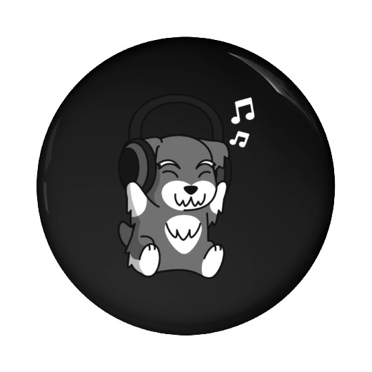Music Lover Schnauzer Pin Buttons