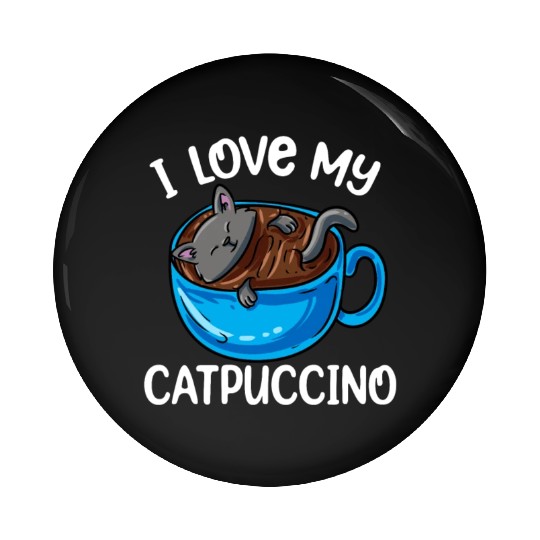 Catpuccino Coffee Kawaii Cat Anime Otaku Pin Buttons