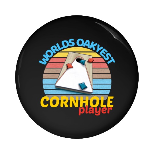 worlds oakyest cornhole player two Pin Buttons