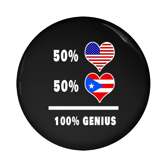 USA and Puerto Rico genius flag design Pin Buttons