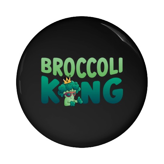 Broccoli King Vegetarian Vegetable Veggies Vegan Pin Buttons