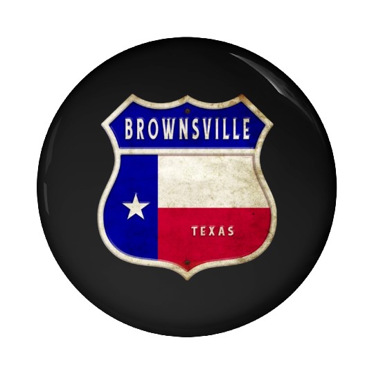 Brownsville Texas Crest Flag Design Pin Buttons