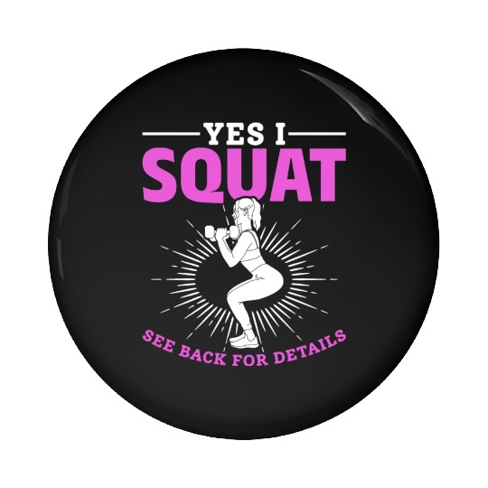 Women Squat Weightlifting Gym Workout Pin Buttons