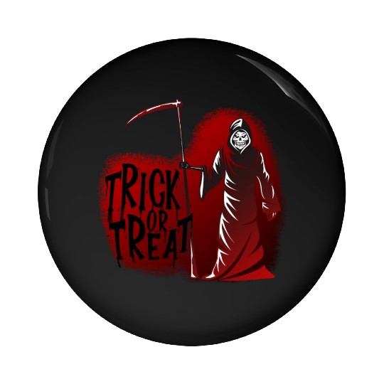 Grim Reaper Trick or Treat Pin Buttons