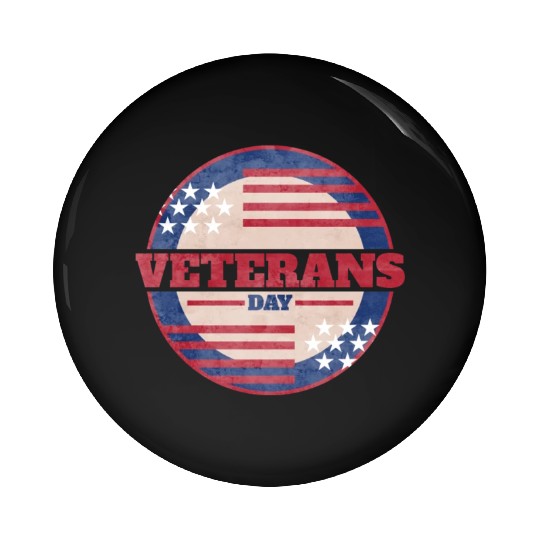 US Flag Round Logo For Veterans Day Pin Buttons