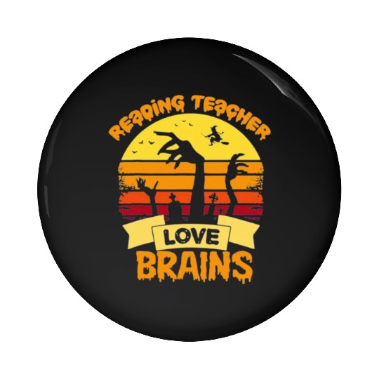 Reading teacher love brains Pin Buttons