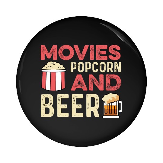 Movie Popcorn Beer Movie Critic Gift Pin Buttons