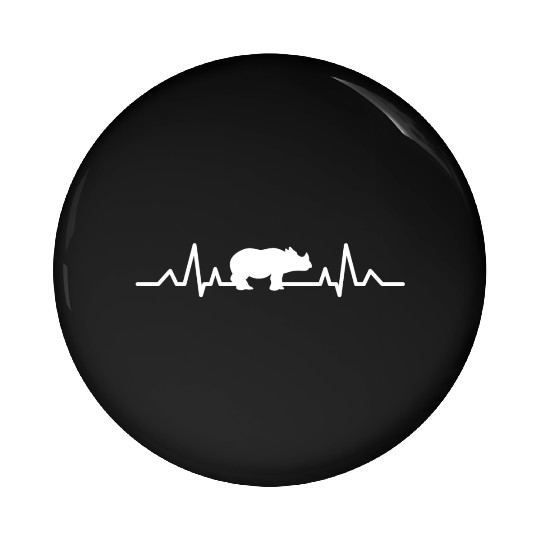 Rhinoceros Africa Animal Gift Heartbeat Rhino Pin Buttons