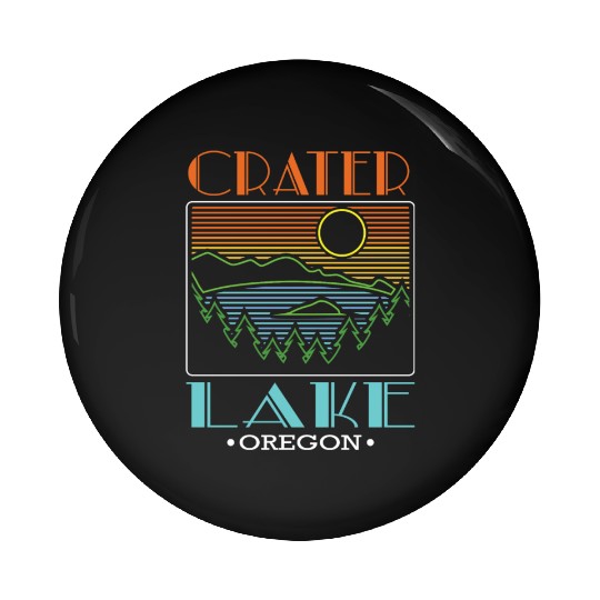 Crater Lake Oregon National Park Retro Crater Lake Pin Buttons