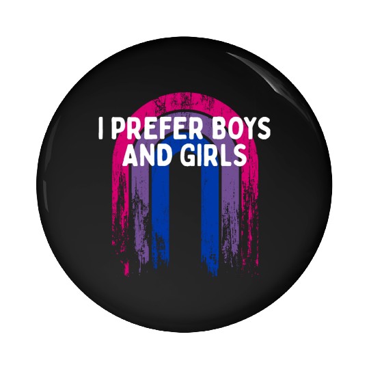 I Prefer Boys and Girls Bisexual LGBTQ Bi Pride Pin Buttons