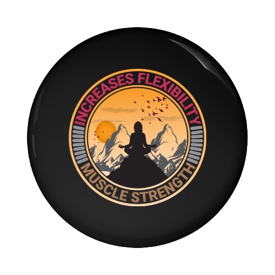 yoga on mountain Pin Buttons