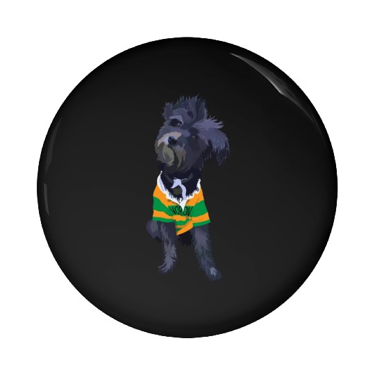 schnauzer black dog Pin Buttons