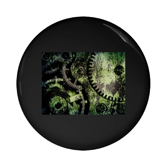 Clock Mechanism Copper Oxide Steampunk Abstract Pin Buttons