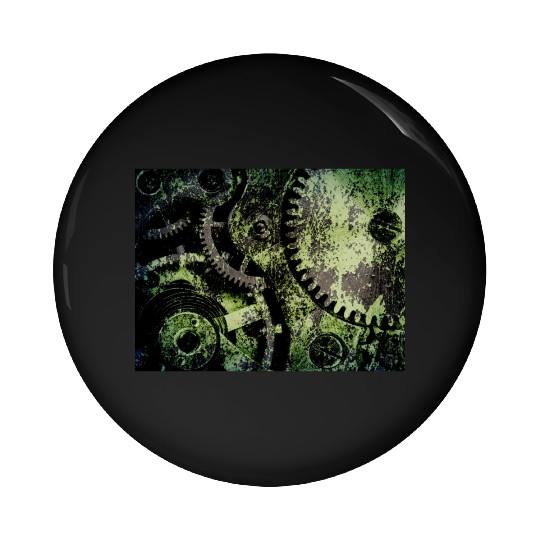 Clock Mechanism Copper Oxide Steampunk Abstract Pin Buttons