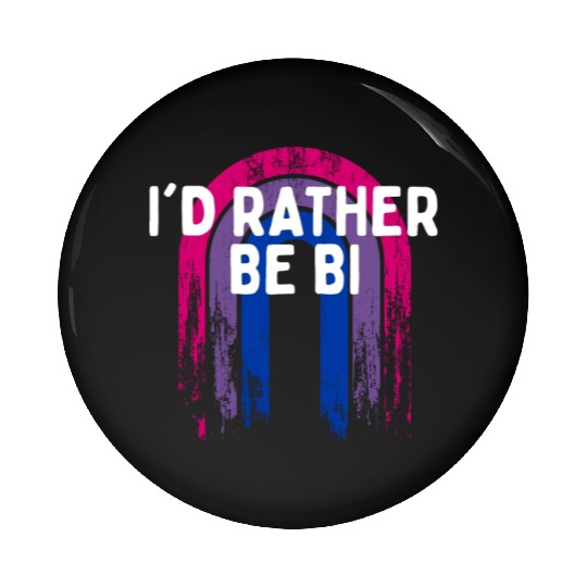 I'd Rather be Bi Bisexual LGBTQ Bi Pride LGBT Pin Buttons