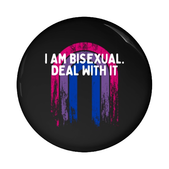 I Am Bisexual Deal with It Bi Sayings Bi Pride Pin Buttons