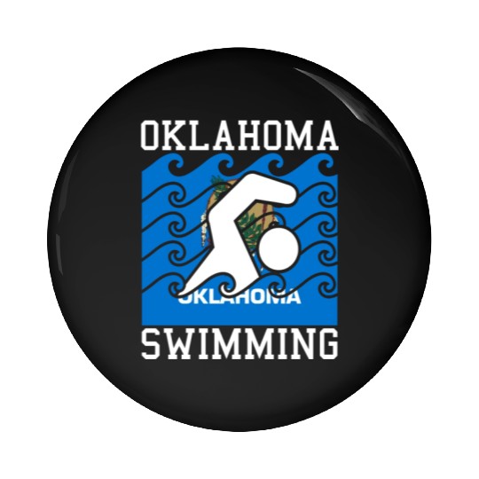 Oklahoma Flag Swimming Team Swim Swimmer US State Pin Buttons