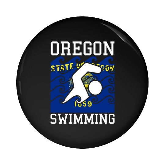 Oregon Flag Swimming Team Pacific Swim Swimmer US Pin Buttons