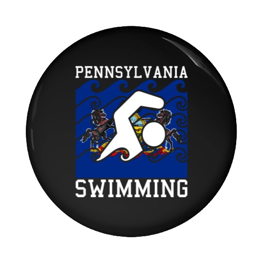 Pennsylvania Flag Swimming Team Swim Swimmer US St Pin Buttons
