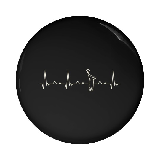 Graduation Graduate Male. Heart. Love. EKG. Pulse Pin Buttons