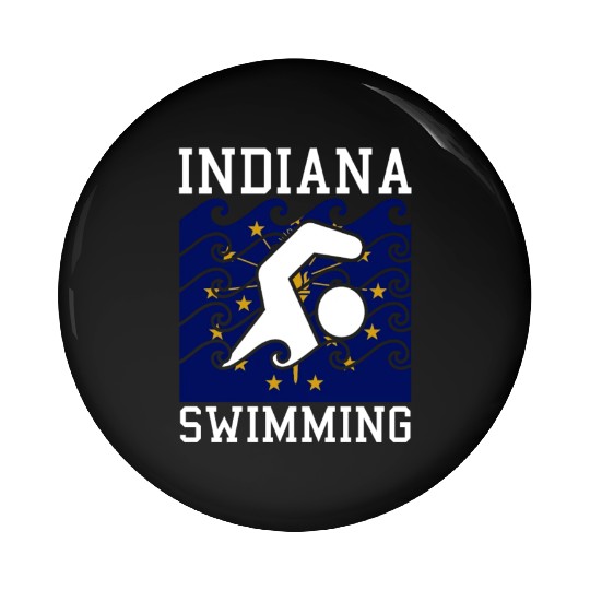 Indiana Flag Swimming Team Swim Swimmer US State Pin Buttons