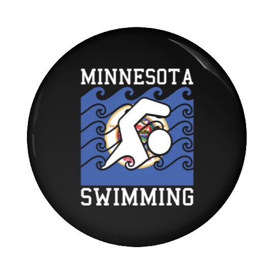 Minnesota Flag Swimming Team Swim Swimmer US State Pin Buttons