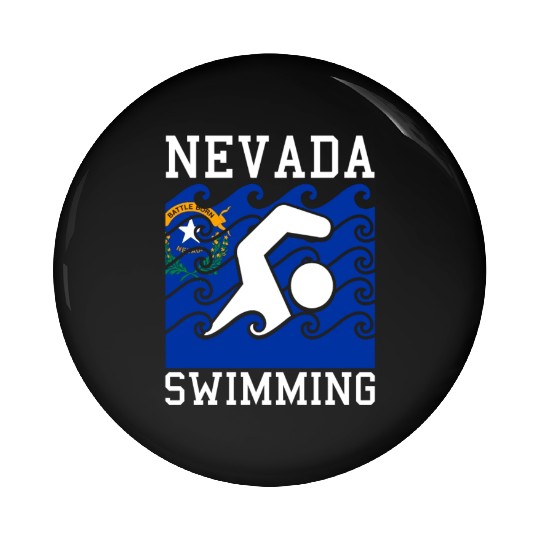 Nevada Flag Swimming Team Swim Swimmer US State Pin Buttons