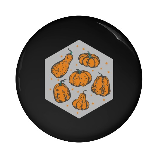 Halloween Theme Cute Pumpkins Hexagon Coffee Pin Buttons