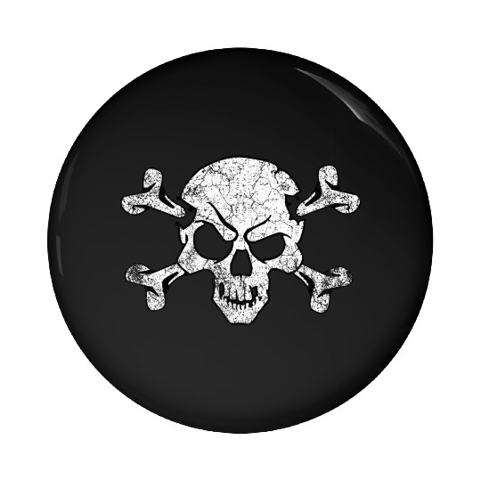 Grunge Pirate Skull And Crossbones Pin Buttons
