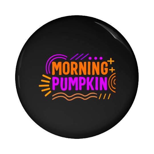 Halloween Theme Morning Pumpkin Coffee Lover Mug Pin Buttons