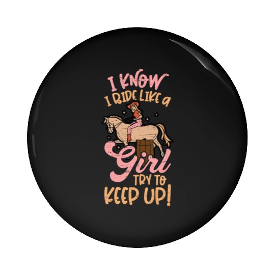 Barrel Racing Rodeo Equestrian Horse Barrel Racer Pin Buttons