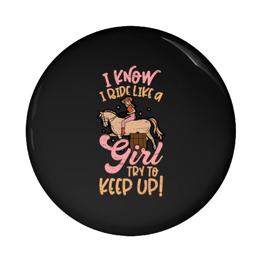 Barrel Racing Rodeo Equestrian Horse Barrel Racer Pin Buttons