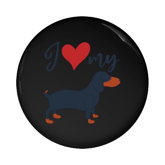 Dog Lovers I love my Dachshund Pin Buttons