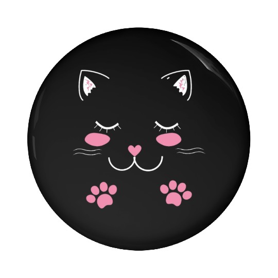 Adorable cat face Pin Buttons